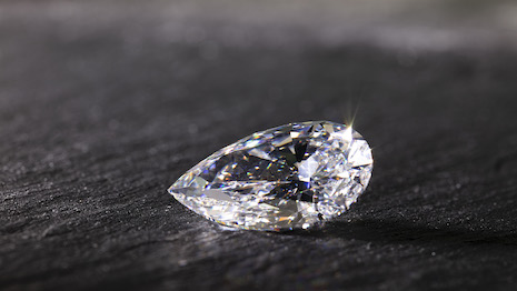 Pear-shaped diamond from De Beers. Image courtesy of De Beers Group