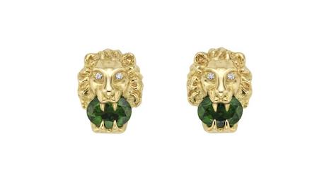 Gucci earrings from the Lion Head fine jewelry collection. Image courtesy of Gucci