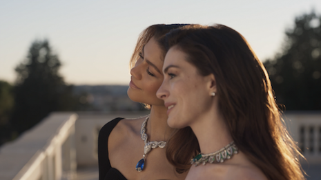 Bulgari’s global ambassadors, Anne Hathaway and Zendaya, wear the Bulgari High Jewelry collection in “Unexpected Wonders.” Image courtesy of Bulgari