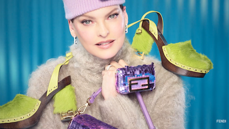 Linda Evangelista, one of 1990s supermodels, has been enlisted to mark 25 years of Fendi's Baguette bag in a new campaign. Image credit: Fendi