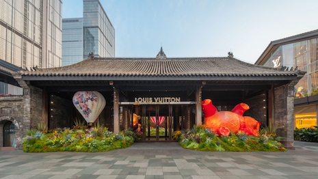 Named “The Hall,” the restaurant is housed in the historic building of Guangdong Hall at Sino-Ocean Taikoo Li. Image credit: Courtesy of Louis Vuitton