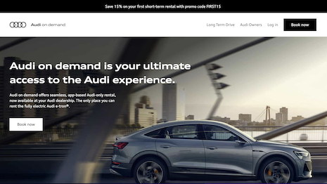 Audi on demand is the newly rebranded service from Audi of America as it offer longer-terms rental options to customers. Image credit: Audi
