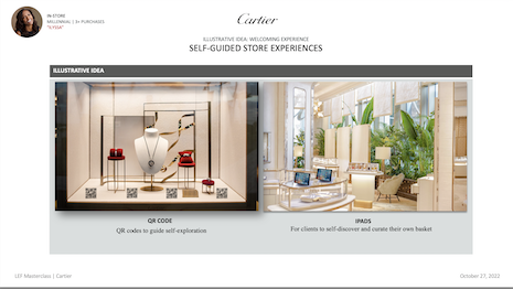 Self-guided store experiences can help elevate the Cartier client experience: recommendation from Columbia MBA LEF class to Cartier. Image credit: Cartier, Luxury Education Foundation