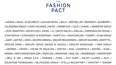 Led by 75 fashion CEOs, The Fashion Pact pushes renewable energy and sustainability. Image credit: The Fashion Pact