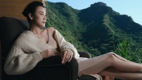 Chinese actress Song Jia is styled in cashmere sets from Italian retailer Loro Piana's Cocooning collection. Image courtesy of Loro Piana