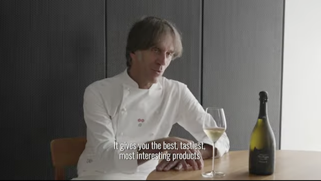 Chef Davide Oldani explains his culinary philosophy. Image credit: Dom Perignon