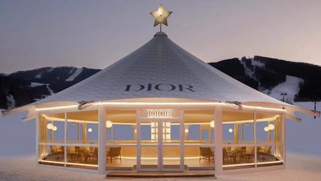 Aside from replicating its Paris flagship in ice, Dior also opened a pop-up store spotlighting DiorAlps, the brand’s ski wear collection, and a coffee shop. Image credit: Dior