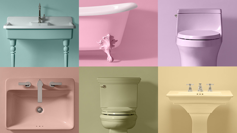 Voters will decide which two of these Heritage Collection colors will be featured in an upcoming product launch. Image credit: Kohler