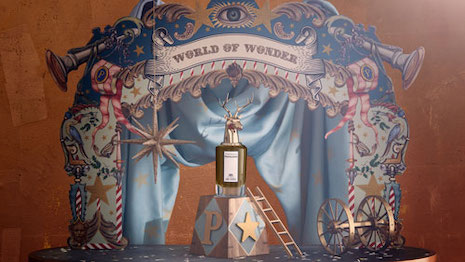 Fairground artist Amy Goodwin's circus aesthetic allowed Penhaligon's World of Wonder gifting collection to be viewed in different 'tents.' Image credit: Penhaligon's