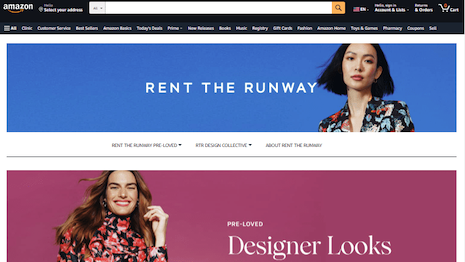 Rent the Runway x Amazon offers both secondhand and luxe options for consumers. Image credit: Rent the Runway