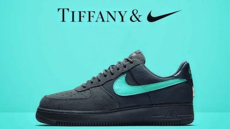 Tiffany and Nike's black-and-blue shoes are not impressing sneakerheads around the world so far. In China, the reception was tepid. Image credit: Tiffany & Co.
