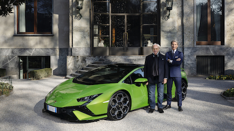 President and CEO of Tod's Group Diego della Valle with CEO and chairman of Lamborghini Stephan Winkelmann Image credit: Lamborghini