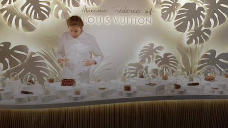 Chef Frédéric overseeing his confections at his cafe for Louis Vuitton. Image credit: Louis Vuitton