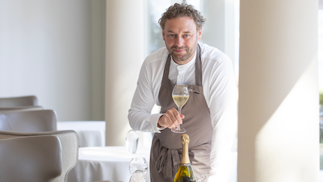Chef Donckele will create signature menus around select Ruinart blends for his Michelin 3-star restaurants. Image credit: Ruinart