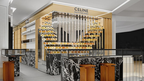 The space features design inputs from house creative director Hedi Slimane, who worked to customize Celine’s latest shop-in-shop. Image credit: Celine