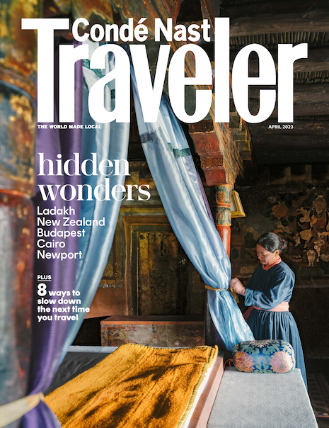 Condé Nast Traveler's April 2023 cover. Image courtesy of Condé Nast Traveler