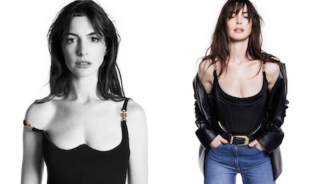 American actress Anne Hathaway is tasked with taking Versace’s iconic fashion pieces into the everyday in the house’s latest campaign – the star appears to pass the test. Image credit: Versace