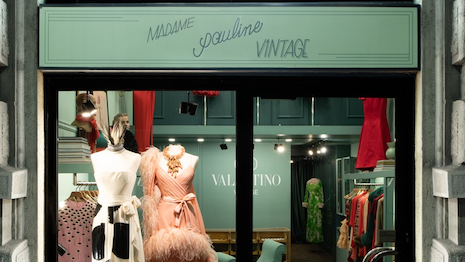 Born of an effort to push luxury shoppers towards refurbishing previous wear, a set of special displays installed across select independent vintage shops is now live. Image courtesy of Valentino