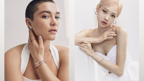 English actress Florence Pugh, alongside three other brand ambassadors, are debuting an expansion of the Tiffany Lock collection. Image credit: Tiffany and Co.