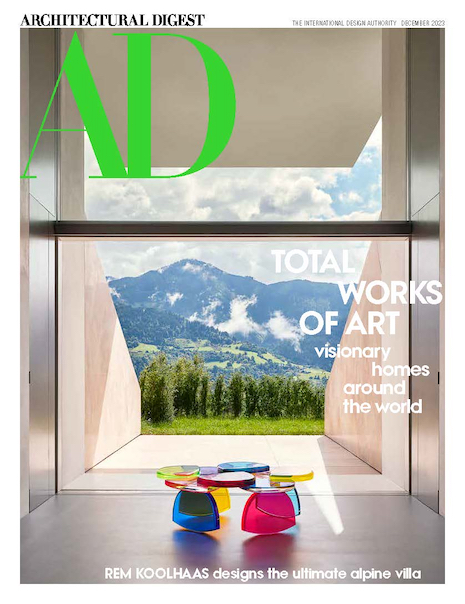 The December 2023 cover of Architectural Digest. Image courtesy of Condé Nast