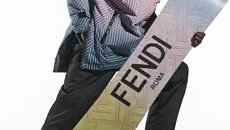 Fendi’s snowboard and coats feature the same multicolor printing. Image credit: Fendi