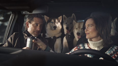 Siberian Husky dogs are secured in the second-row of the all-new 2024 Lexus GX. Image courtesy of Lexus