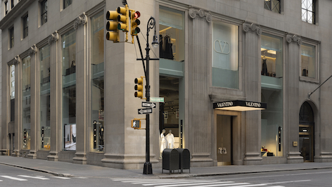 The 12,300-square-foot flagship features a new store concept, which steadily reaches the brand's retail locations worldwide. Image courtesy of Valentino