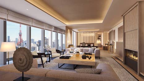Travelers can enjoy views of Japan's city within interiors that fuse European and Asian influences. Image credit: Janu