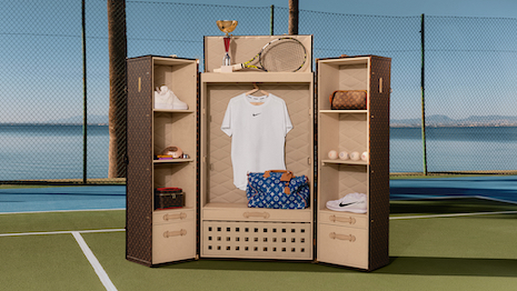 The tennis player collaborated with the French fashion house to create a one-of-one unit as, beginning this month, made-to-order Malle Vestiaire access is extended to all clients. Image courtesy of Louis Vuitton