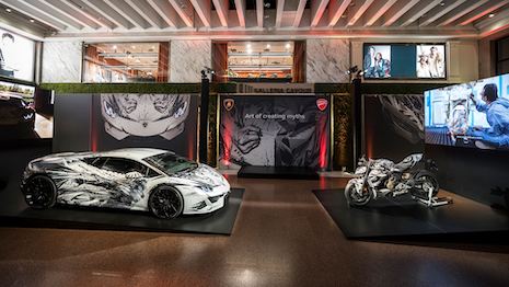 On display in Bologna, Italy this month are handpainted, one-of-one models. Image credit: Lamborghini