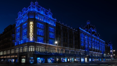 The department store's facade will glow "knight blue" come nightfall. Image credit: Burberry