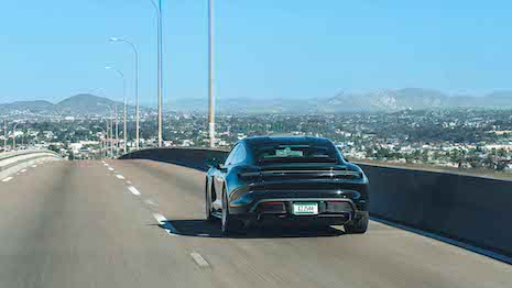 Test drives were carried out last week between Los Angeles and San Diego on Interstate Highways 405 and 5. Image credit: Porsche