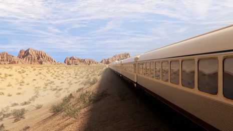 The train will traverse 800 miles of desert, city and archaeological sites. Image credit: Arsenale Group