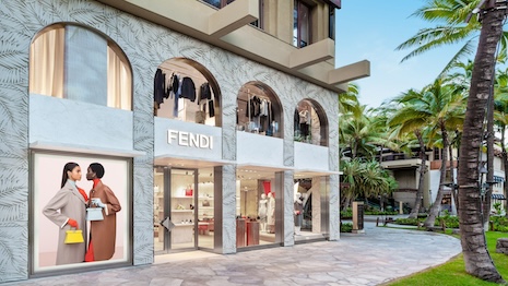The new storefront brings a bit of Italian luxury heritage to the island state. Image courtesy of Fendi