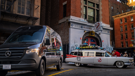 The Ecto-Z is a new version of the famous Ecto-1 car from the first Ghostbusters film in 1984. Image courtesy of Mercedes-Benz