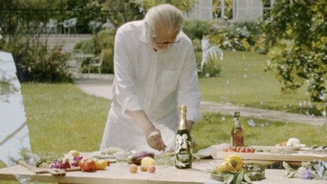 Ethereal imagery is now posted on the brand's social media channels capturing the chef concocting wine-paired, sustainable bites. Image credit: Perrier-Jouët