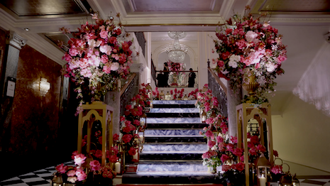 The hotel was decked out in florals, bright colors and lights. Image credit: Mandarin Oriental