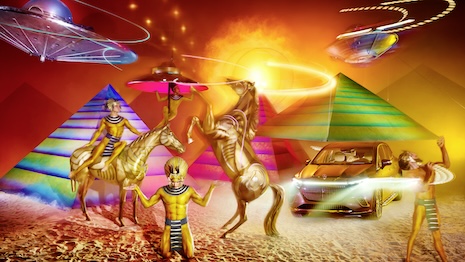 Cubism, surrealism and futurism respectively guide the three works. Image courtesy of Mercedes-Maybach/David LaChapelle