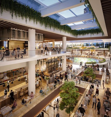 Biophilic design and green space will keep shoppers energized and engaged. Image credit: Oakridge Park