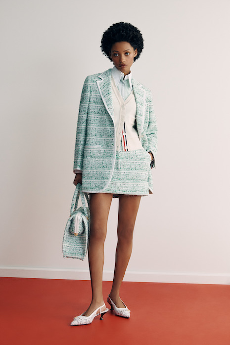 Bright colors add a West Coast feel to the classically East Coast outfits. Image courtesy of Saks/ Thom Browne