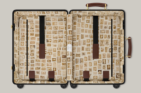 Traditional materials are merged with Aimé Leon Dore's design language. Image courtesy of Rimowa
