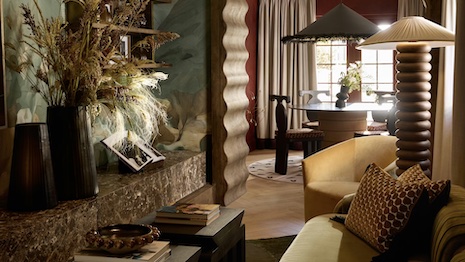 The spaces mixes verdant green hues with shades reminiscent of harvest season. Image credit: Belmond 