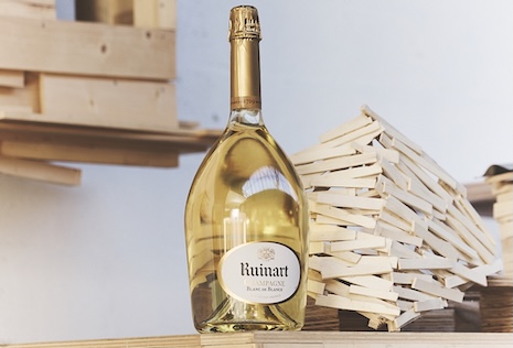 Mr. Kawamata also crafted a bespoke case for the Blanc de Blancs Jeroboam beverage. Image courtesy of Ruinart