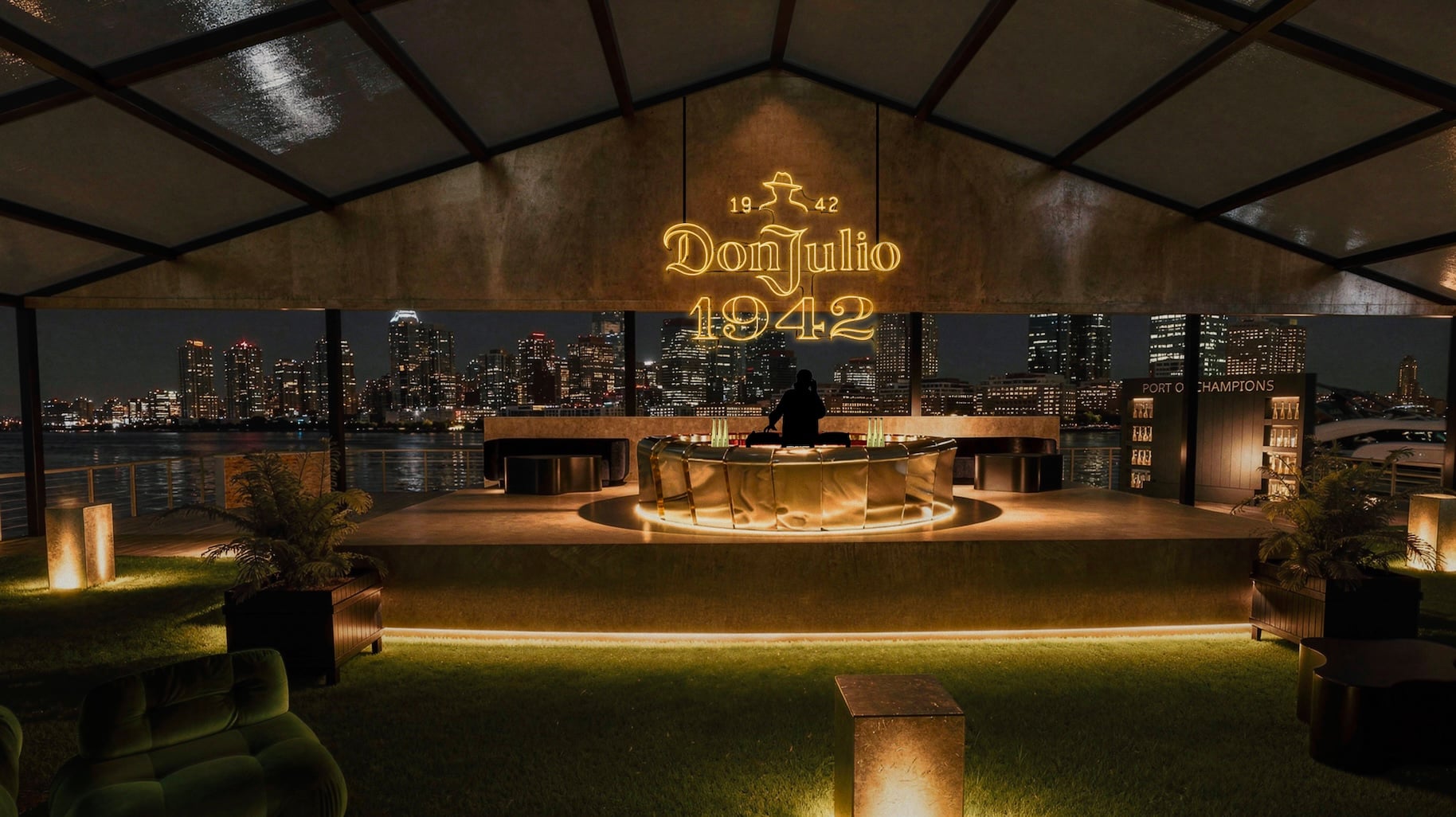 Events will take place beyond the ship, as Don Julio 1942 transforms the entire Pier 59 space at Chelsea Piers. Image courtesy of Don Julio 1942