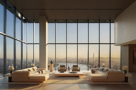 Living room of Aman Residences, Seoul. Image courtesy of Aman